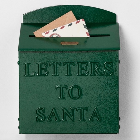 🔖 HEARTH & HAND with Magnolia Large Green Metal LETTERS TO SANTA Mailbox - Picture 3 of 7